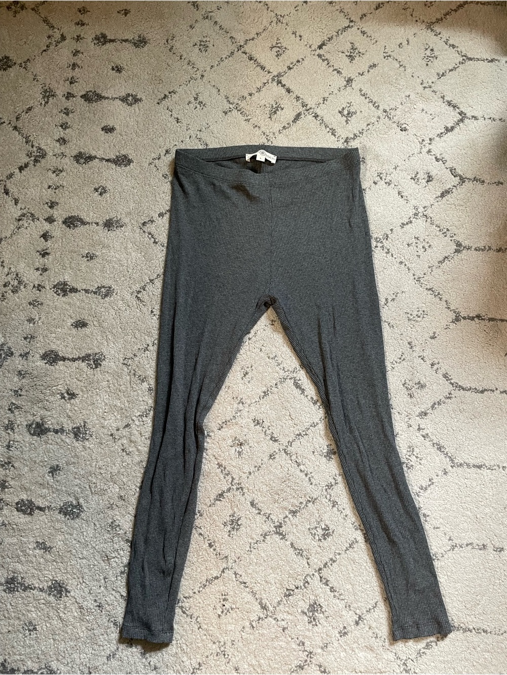 Mimu Maxi Ribbed Loyal Leggings | Gray Size L